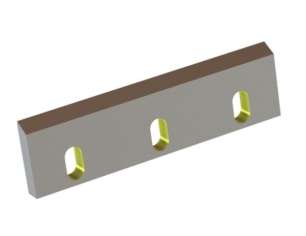 Rotor knife 298x82x19, Eco Line, 3 slotted holes, cutting edge 60°/70°, X version 