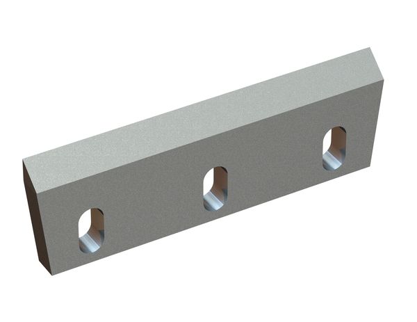 Rotor knife 310x100x22, Premium Line, 3 slotted holes, cutting edge 50°, 2x M12 threads, Y version for ZERMA America LLC 