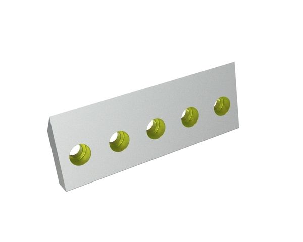 Rotor knife 320x120x31 Eco Line, 5 countersunk holes, cutting edge 45°, X version for Heinrich Dreher Maschinenbau 