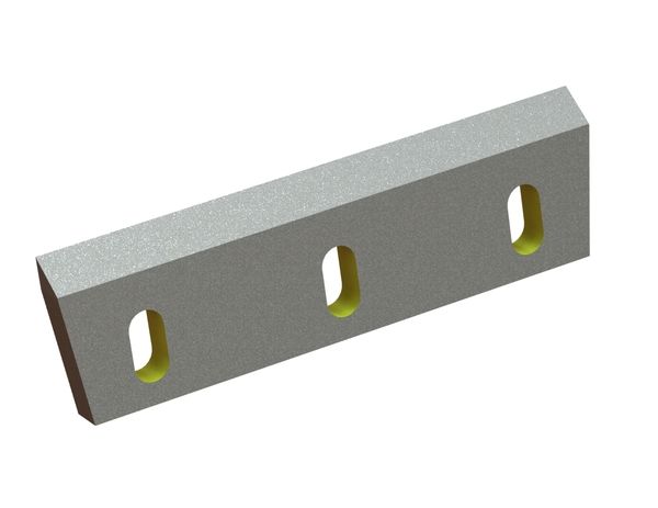 Rotor knife 350x100x22, Eco Line, 3 slotted holes, cutting edge 50°, 2x M12 threads for Zerma | AMIS 