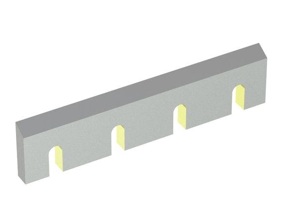 Rotor knife 429x100x25, Eco Line, 4 recesses, X version for Zerma | AMIS 