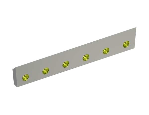Rotor knife 481x88x24 Eco Line, 6 countersunk holes, cutting edge 45°, X version for Heinrich Dreher Maschinenbau 