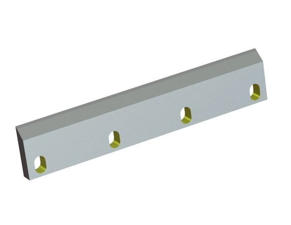 Rotor knife 500x97x24, Eco Line, 4 slotted holes, cutting edge 2x49°/54°, X version for Tria 