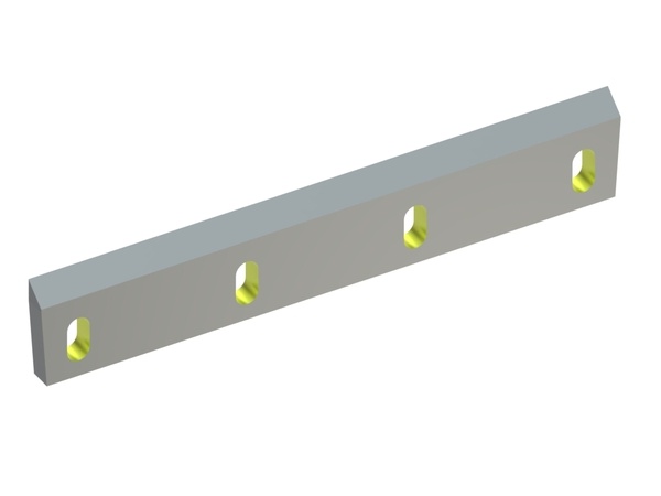 Rotor knife 568x100x22, StandardCut, cutting edge 50°, 2xM10, 2xM12, double-sided end chamfer for Herbold Meckesheim USA - Resource Recycling Systems Inc. 