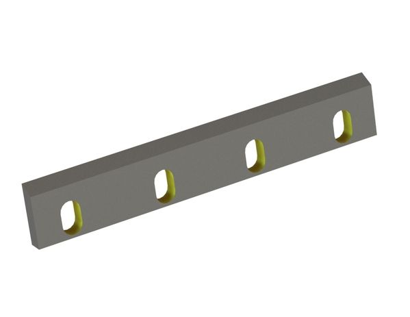 Rotor knife 600x100x25, StandardCut, 4 slotted holes, cutting edge 60°, X version 