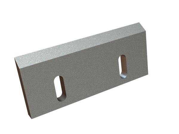 Rotor knife center 200x85x15, Premium Line, 2 slotted holes, 2x M8 threads, X version for Hosokawa Alpine AG 