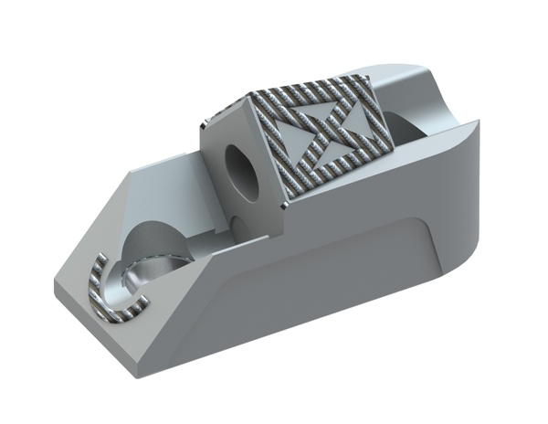Rotor knife holder 266x150x104, armored, version 87 for Hardox support plate for Lindner Recyclingtech 