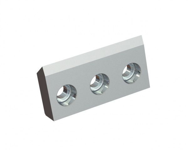 Rotor knife left 189x98x34, PremiumCut, 3x countersunk holes, cutting edge 55°, version X for Herbold Meckesheim GmbH Herbold SMS 80/120