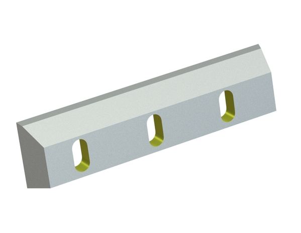 Rotor knife left 399x100x25, Eco Line, 3 slotted holes, cutting edge 30°/45°, X version 