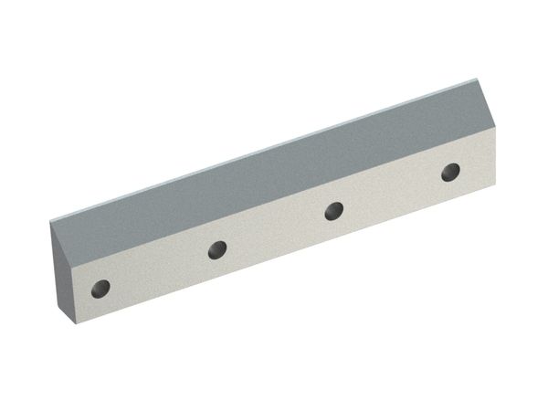 Rotor knife left 495x110x38 Premium Line 4 counter-sunk holes, edge 3x55°/45°, X-version for Heinrich Dreher Maschinenbau 