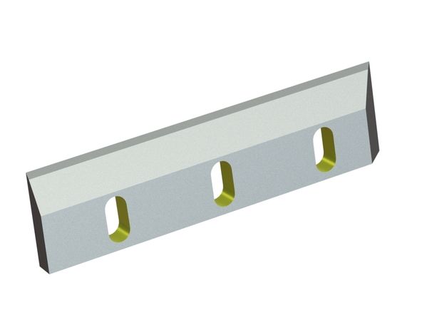 Rotor knife right 399x100x25, Eco Line, 3 slotted holes, cutting edge 30°/45°, Y version 