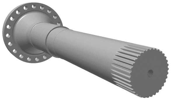 Rotor shaft drive side, floating bearing, for rotor cooling for Vecoplan Vecoplan VAZ