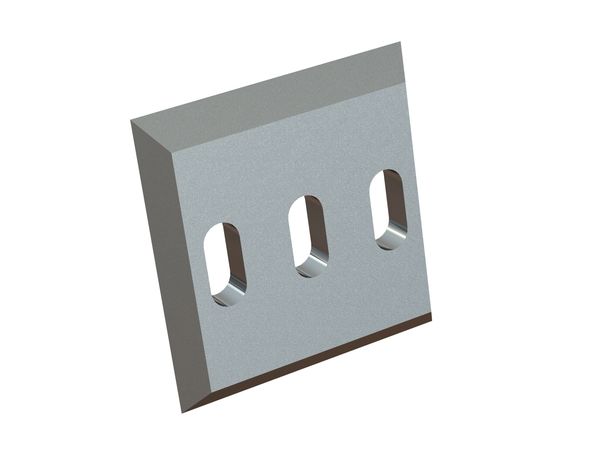 Rotormesser 100x104x12, Premium Line, 3 Langlöcher, beidseitige Schneide 50°, Y-Variante für Hosokawa Alpine AG 