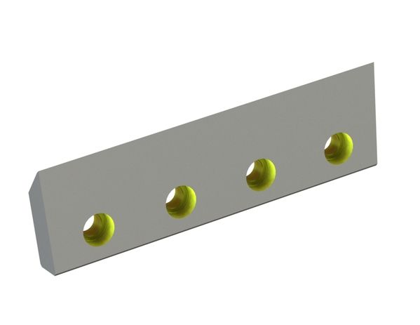 Rotormesser links 290x85x26, Eco Line, 4 Senkbohrungen, Schneide 4x35°/45°, Y-Version 
