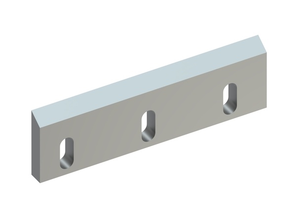 Rotormesser links 306x92x20, Premium Line, 3 Langlöcher 18.5x44, Schneide 57°, 2xM10, Y-Variante für Hosokawa Alpine AG 