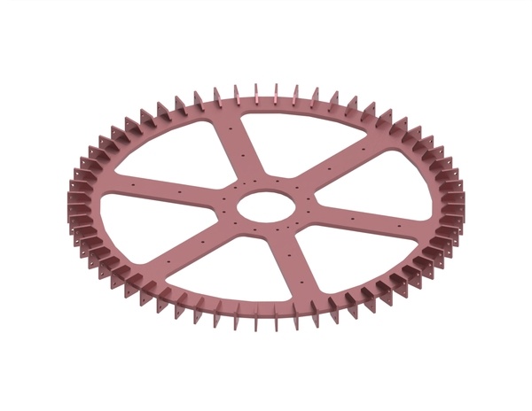 Roue de rotation avec plaques Ø1735x100 pour arbre de rotor Ø260 avec perçages de fixation, Hardox pour Görgens Mahltechnik 