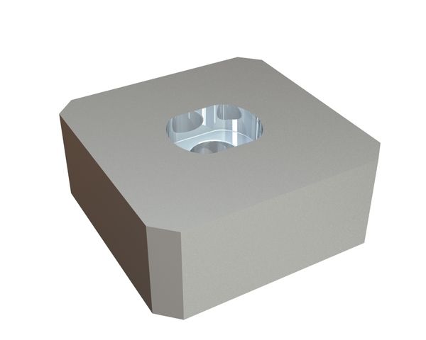 Schneidkrone 119x119x49 Premium Line einseitige Langlochsenkung, 1 Bohrung, X-Variante für Bano Recycling s.r.l. 