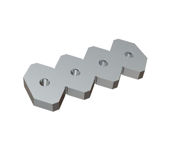 Schneidkrone 248x98x24 Premium Line 4 Bohrungen, X-Variante für Vecoplan Vecoplan V-EBS 2500