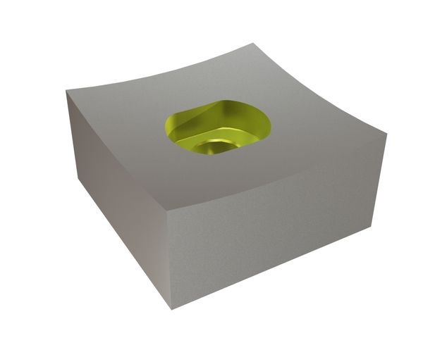 Schneidkrone 60x60x30 Eco Line LL-Senkung, 1 Bohrung, X-Variante für Bano Recycling s.r.l. 