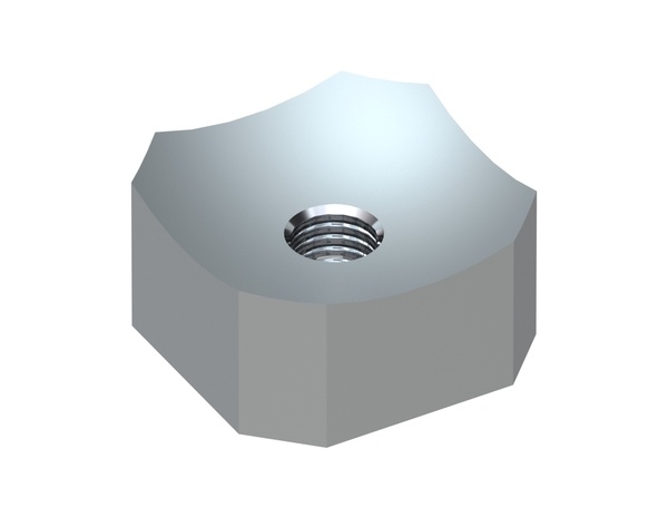 Schneidkrone 60x60x30, mit Hohlkehle R65 Ecken symmetrisch abgeflacht, M18 Gewinde, Premium Line für Vecoplan 