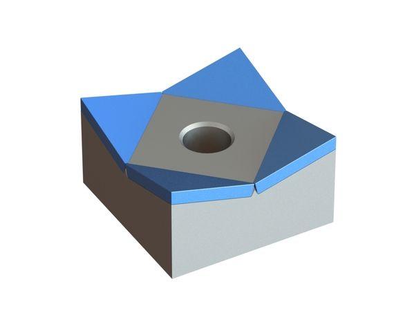 Schneidkrone 80x80x45, Hybrid Line, Schneide 20°, M24, Hartmetallqualität H4 für Vecoplan 