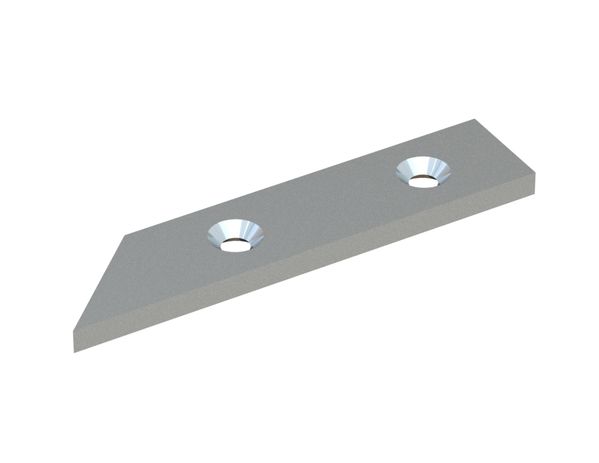 Schneidmesser rechts 123x28x11 PremiumCut, 2 Senkbohrungen, Schneide 45°, X-Variante für Holzmag | Metso 
