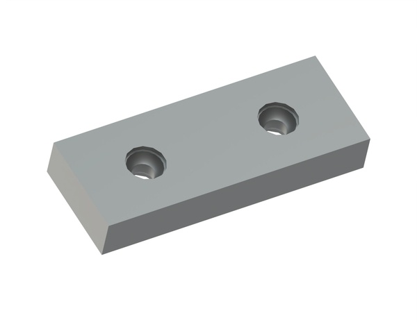 Scrap shear 524x200x80, 2x countersunk both sides 