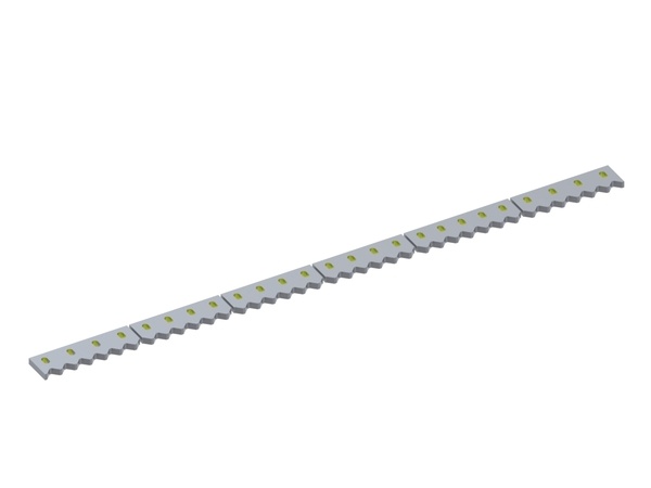 Scraper comb 2480x123x28 Eco Line, 6-piece, version 60, X version for Vecoplan LLC (Retech) 