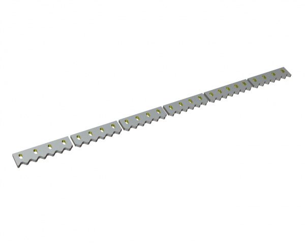 Scraper comb 6-piece 2480x115x28 Eco Line, version 60, X version for Vecoplan LLC (Retech) Vecoplan VAZ 2500