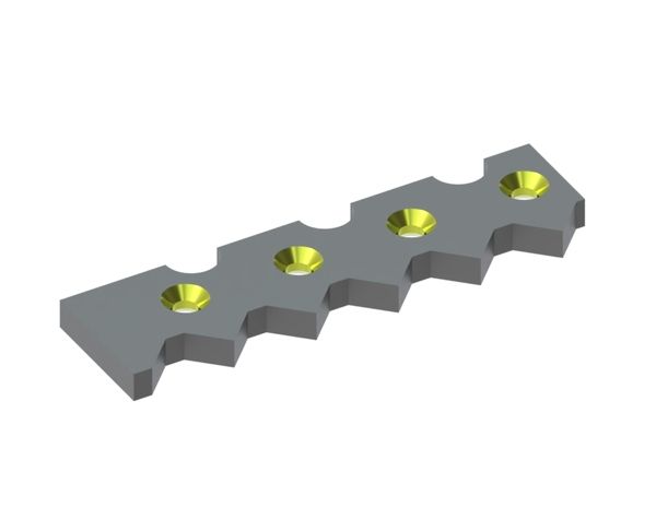 Scraper outer 457x125x28 Eco Line 4 counter-sunk holes, X-version for WEIMA America Inc. 