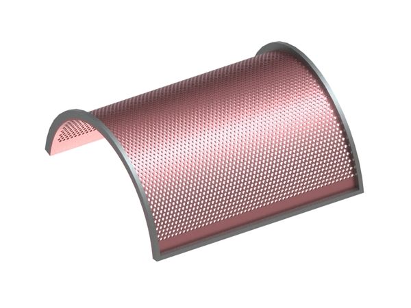 Screen basket 1030 wide, sheet thickness t=10 