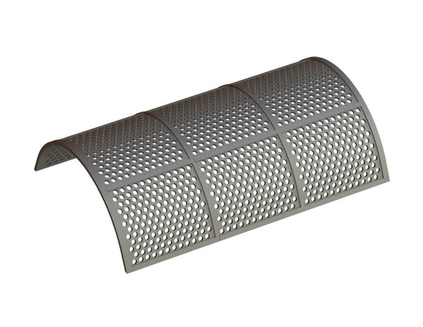 Screen basket 1228 mm wide, screen plate thickness t=12, perforation Ø12 ligament 6 for Previero | Sorema 
