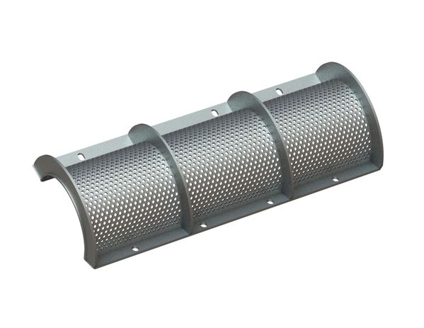 Screen basket 1300 mm wide, screen plate thickness t=8, perforation Ø13 ligament 7 for Vecoplan 