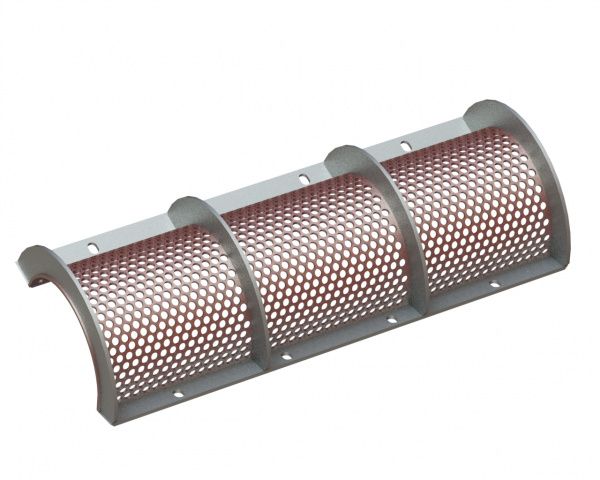 Screen basket 1300 mm wide, screen plate thickness t=8, perforation Ø20 ligament 5.4, Hardox for Vecoplan Vecoplan VAZ 1300