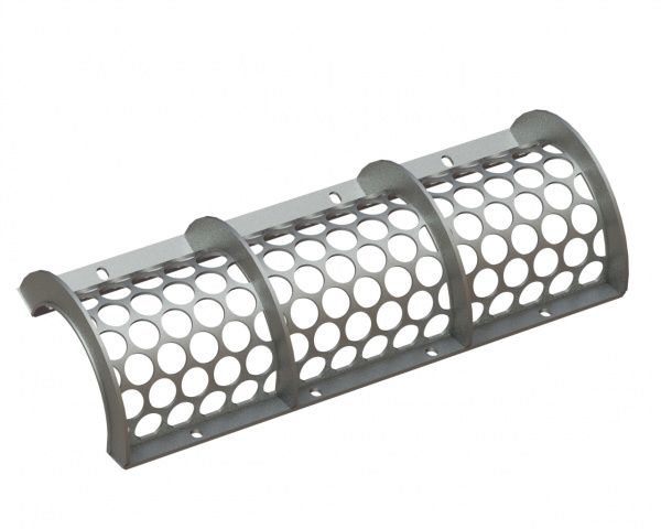 Screen basket 1300 mm wide, screen plate thickness t=8, perforation Ø70 ligament 10 for Vecoplan Vecoplan VAZ 1300
