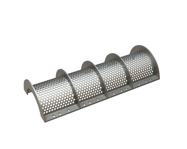 Screen basket 1322 mm wide, screen plate thickness t=8, perforation Ø20 ligament 7 for Vecoplan Vecoplan VAZ 1300