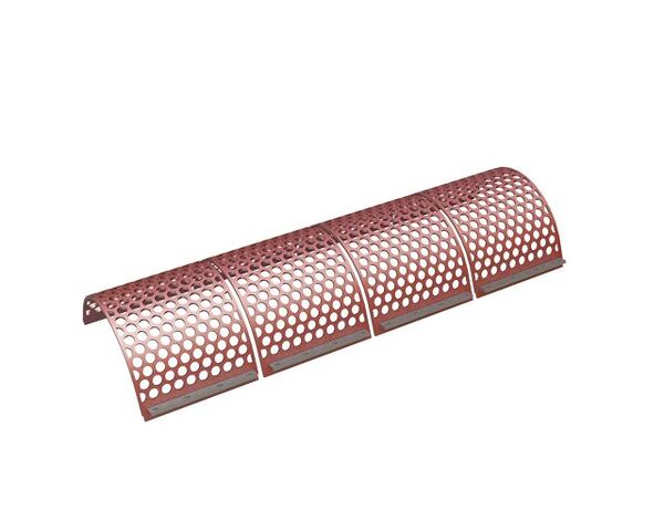 Screen basket 2030 wide, sheet thickness t=12 4-parts, hole Ø40, bar width 20, removable, Hardo for Vecoplan LLC (Retech) Vecoplan VAZ 160/200