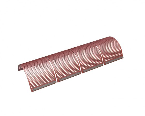 Screen basket 2030 width, 4-part (4-piece), screen plate thickness t=12, perforation Ø20 for Vecoplan Vecoplan VAZ