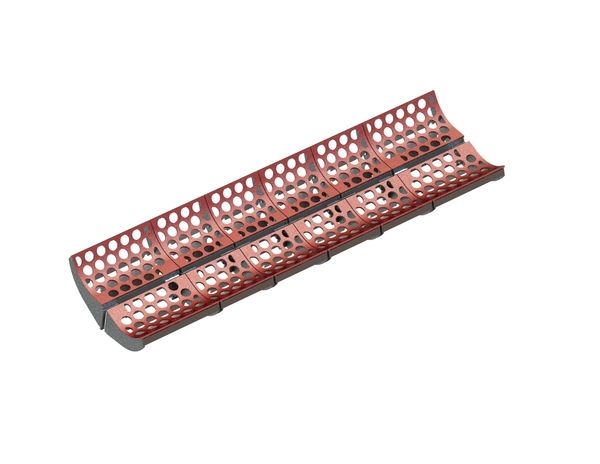 Screen basket 2x2944 width, screen plate thickness t=12, 2x6-piece, round perforation Ø70 for Vecoplan Vecoplan VNZ
