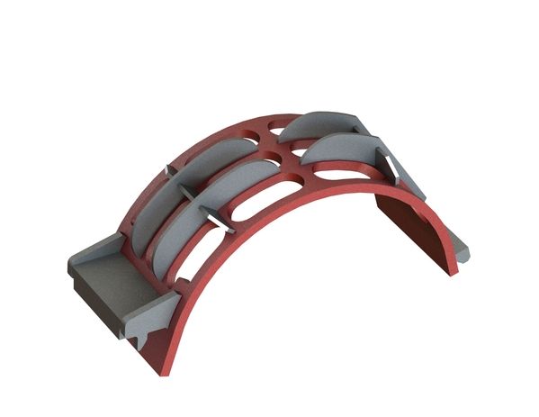 Screen basket 340 wide, sheet thickness t=25 hole, bar width 20, Hardox for Lindner Recyclingtech Lindner Power Komet 2800