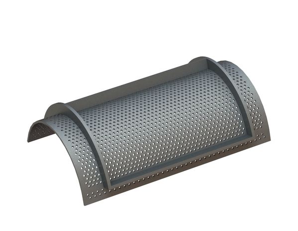 Screen basket 396 wide sheet thickness t=4 hole Ø4, bar width 4 for WEIMA America Inc. 