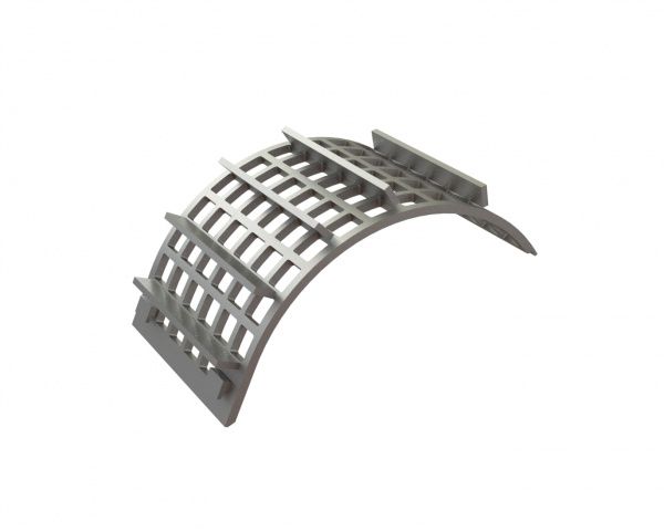 Screen basket 478 mm wide, screen plate thickness t=20, square perforation 60x60 ligament 16 for Lindner Recyclingtech Lindner Saturn