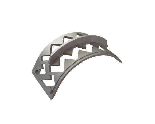 Screen basket 478 mm wide, screen plate thickness t=25, perforation Ø68 for Lindner Recyclingtech Lindner Saturn 2500