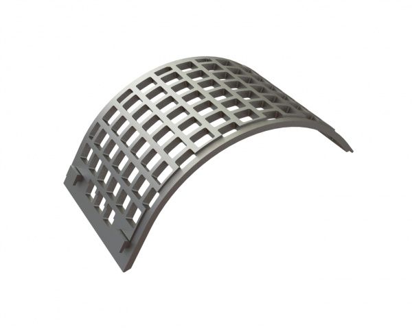 Screen basket 478 mm wide, screen plate thickness t=25, square perforation 50x50, ligament 17/18 for Lindner Recyclingtech Lindner Saturn 3000