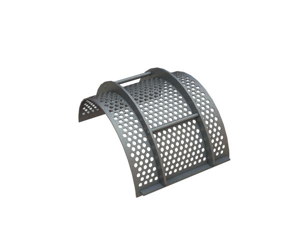Screen basket 487 wide, plate thickness t=6 perforation Ø18, ligament 7.5 for Herbold Meckesheim GmbH Herbold SML 60/145