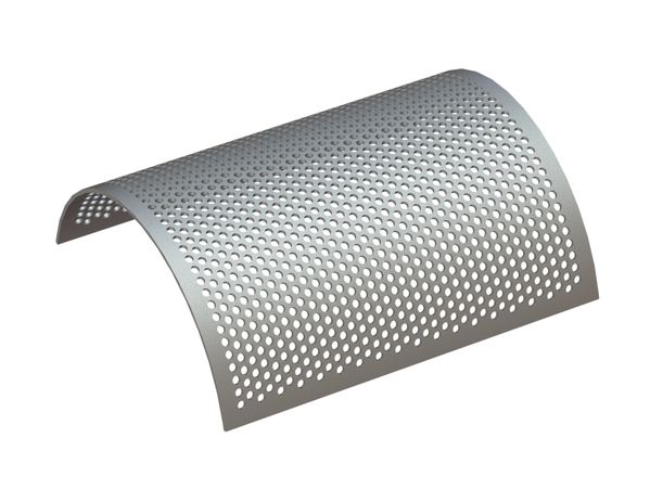 Screen basket 505 wide, sheet thickness t=5 hole Ø10, bar width 5 for Heinrich Dreher Maschinenbau 