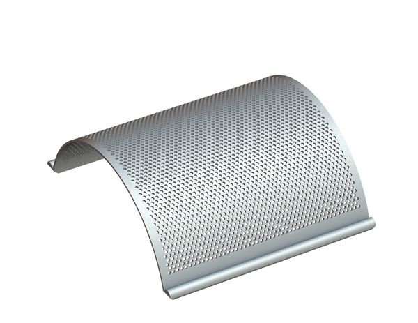 Screen basket 598 wide, sheet thickness t=6 hole Ø8, bar width 4 for Herbold Meckesheim GmbH 