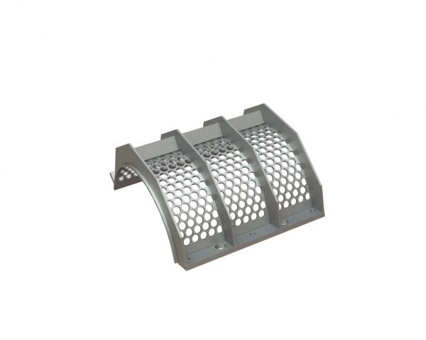 Screen basket 655 mm wide, screen plate thickness t=10, perforation Ø30 ligament 6 for Lindner Recyclingtech Lindner Micromat MS