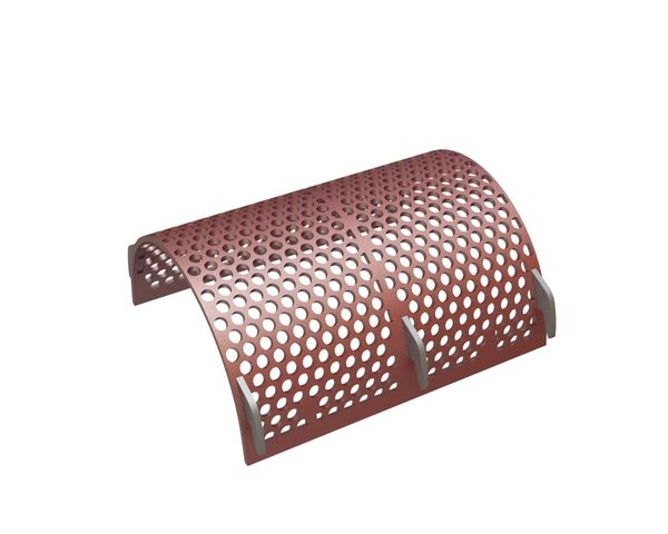 Screen basket 835 mm wide, screen plate thickness t=15, perforation Ø30 ligament 10.5, Hardox for Vecoplan Vecoplan VEZ