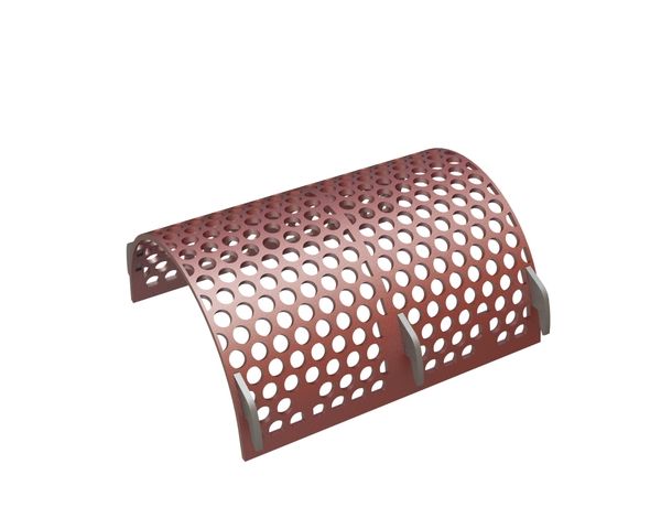Screen basket 835 wide, sheet thickness t=15 for Vecoplan LLC (Retech) 
